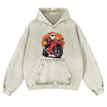 Motorcycle Christmas Vintage Washed Thick Cotton Hoodie