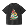 Merry Christmas Tree Vintage Wash Japanese Design T-Shirt