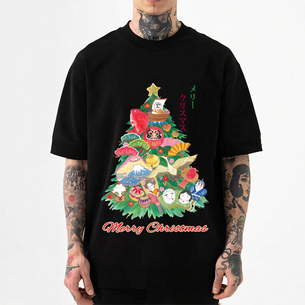 Merry Christmas Tree Japanese Style Classic Tee