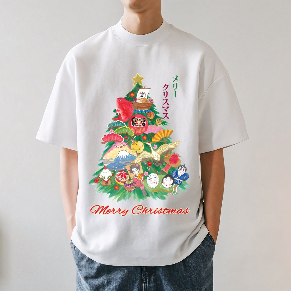 Merry Christmas Tree Japanese Style Classic Tee