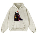 Christmas Lights Cat Vintage Washed Thick Cotton Hoodie