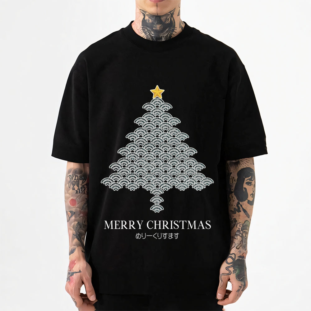 Merry Christmas Tree Japanese Style Classic Tee