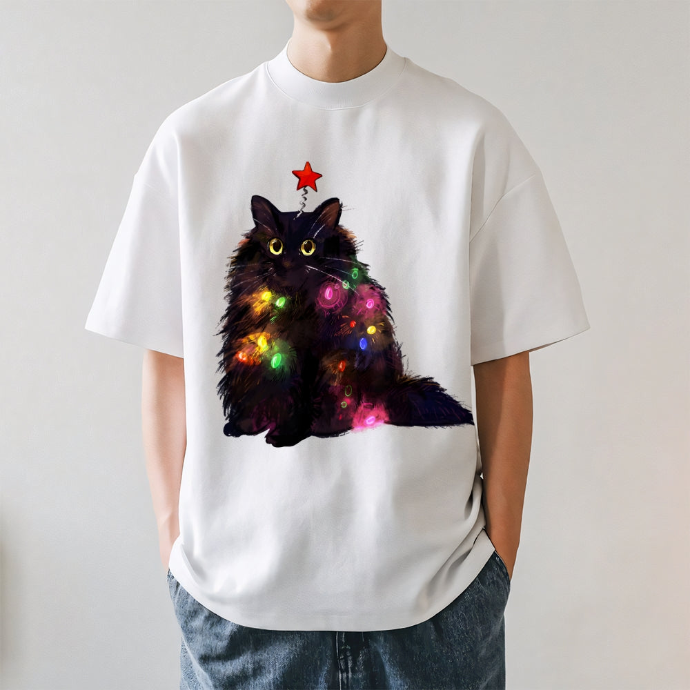 Christmas Lights Cat Japanese Style Classic Tee