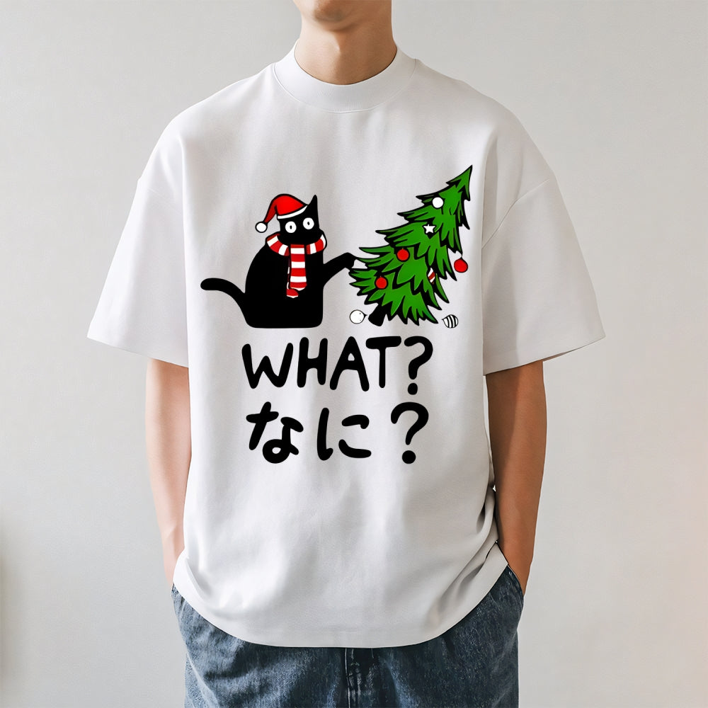 Christmas Naughty Cat Japanese Style Classic Tee