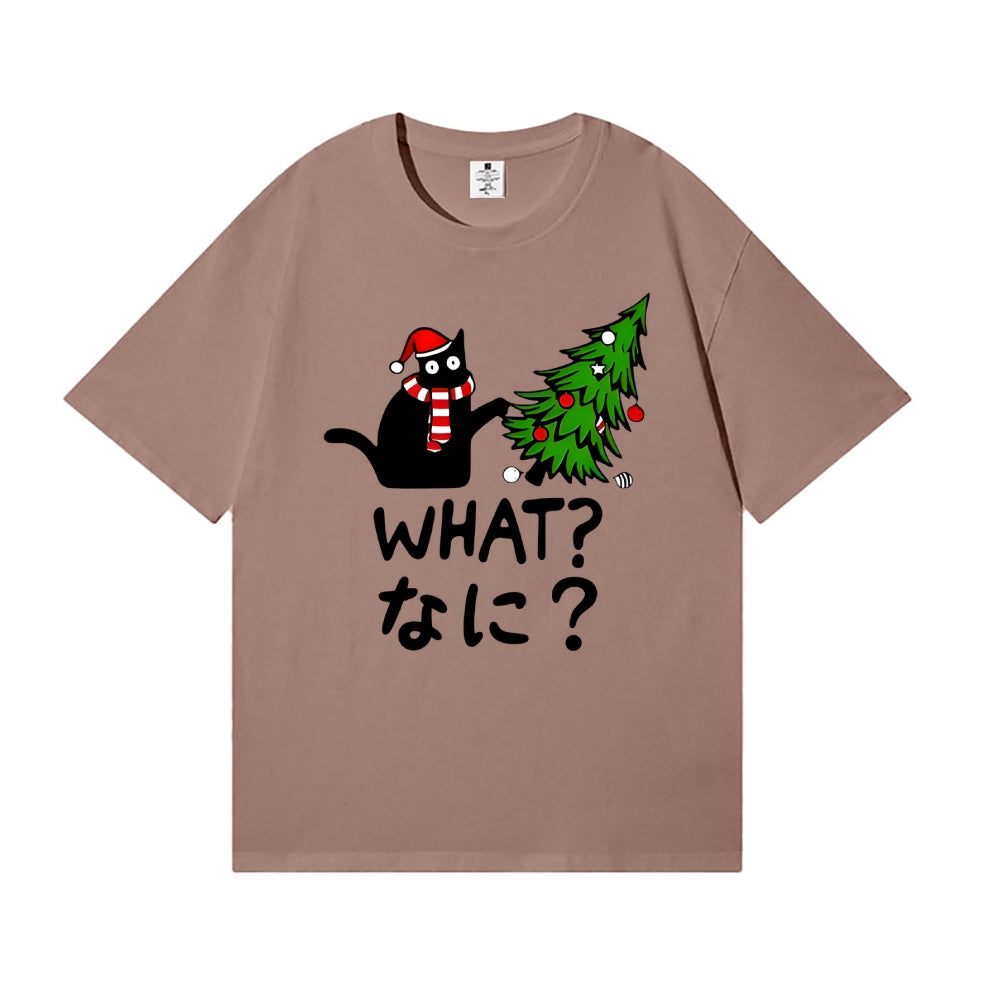 Christmas Naughty Cat Japanese Style Classic Tee