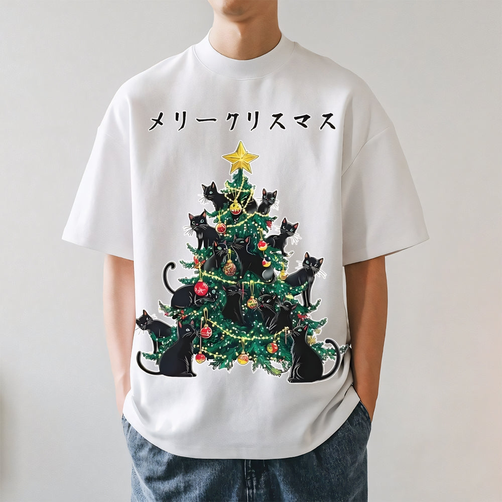 Christmas Tree Full Of Cats Japanese Style Classic Tee