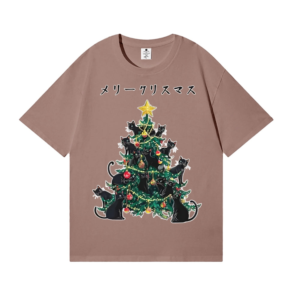 Christmas Tree Full Of Cats Japanese Style Classic Tee