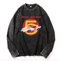 Speed Racing Car Vintage Cotton Wash Crewneck Long-Sleeve T-Shirt