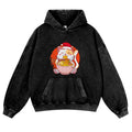 Christmas Ramen Cat Vintage Washed Thick Cotton Hoodie
