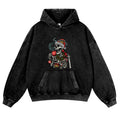 Christmas Skull Vintage Washed Thick Cotton Hoodie