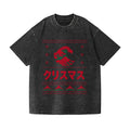 Christmas Aesthetic Great Wave Vintage Wash Japanese Design T-Shirt