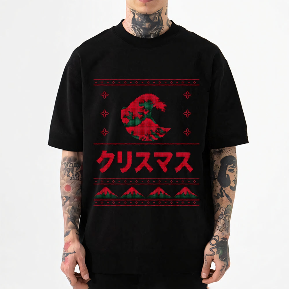 Christmas Aesthetic Great Wave Japanese Style Classic Tee