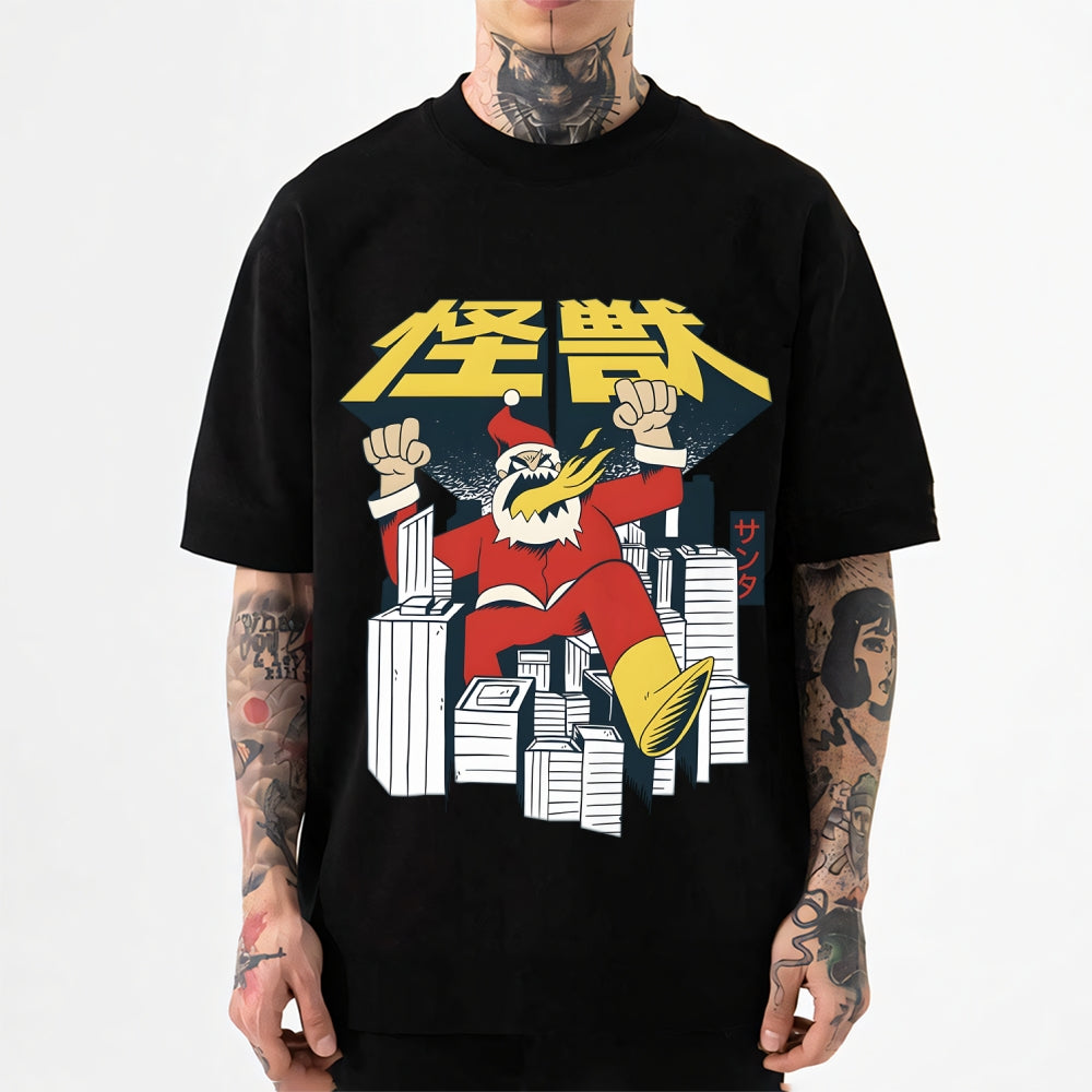 Retro Kaiju Santa Japanese Style Classic Tee