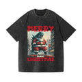 Christmas Kaiju Monsters Vintage Wash Japanese Design T-Shirt
