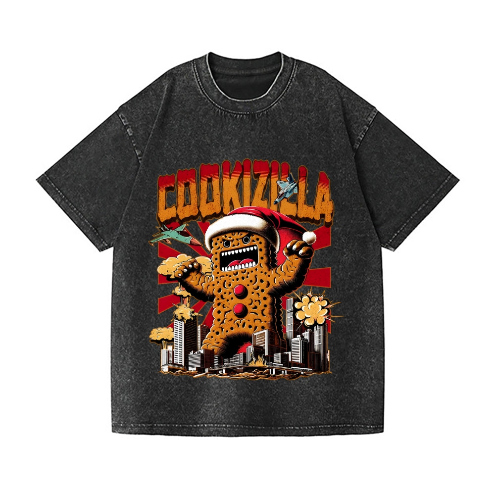 Cookie Monster Christmas Vintage Wash Japanese Design T-Shirt