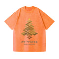 Merry Christmas Tree Vintage Wash Japanese Design T-Shirt