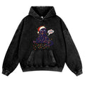 Christmas Cat Vintage Washed Thick Cotton Hoodie