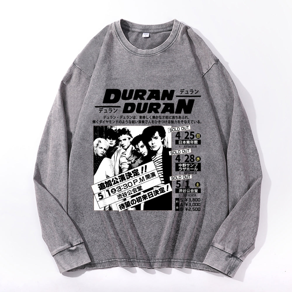Duran Duran Vintage Cotton Wash Crewneck Long-Sleeve T-Shirt