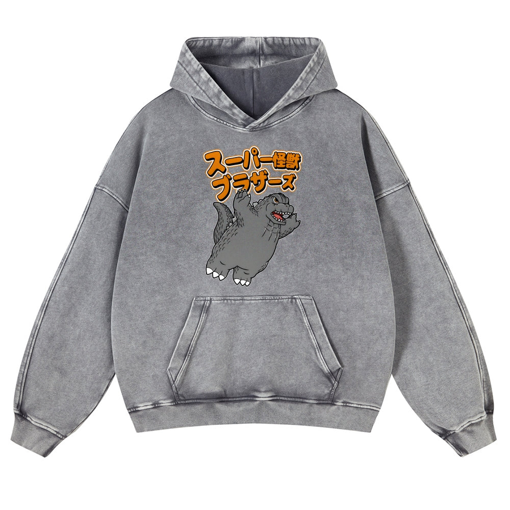 Kaiju Vintage Washed Thick Cotton Hoodie