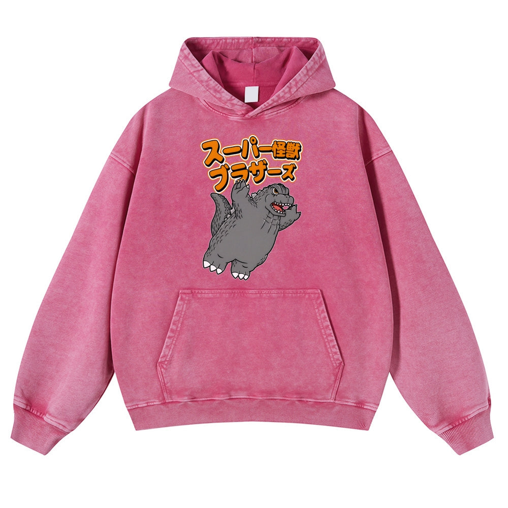 Kaiju Vintage Washed Thick Cotton Hoodie