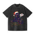 Christmas Cat Vintage Wash Japanese Design T-Shirt