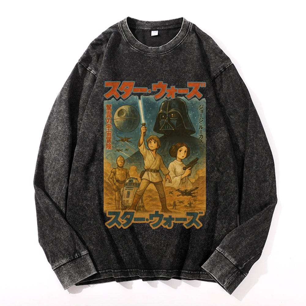 Star Wars Vintage Cotton Wash Crewneck Long-Sleeve T-Shirt