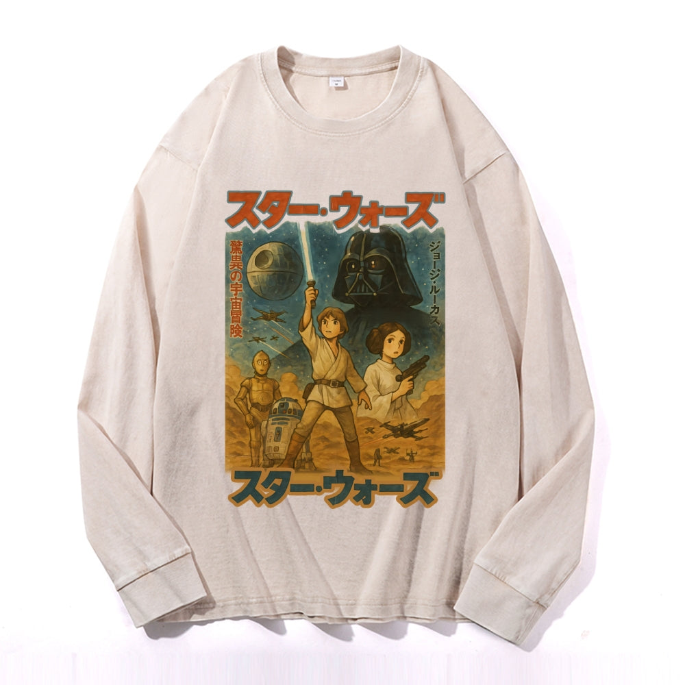 Star Wars Vintage Cotton Wash Crewneck Long-Sleeve T-Shirt