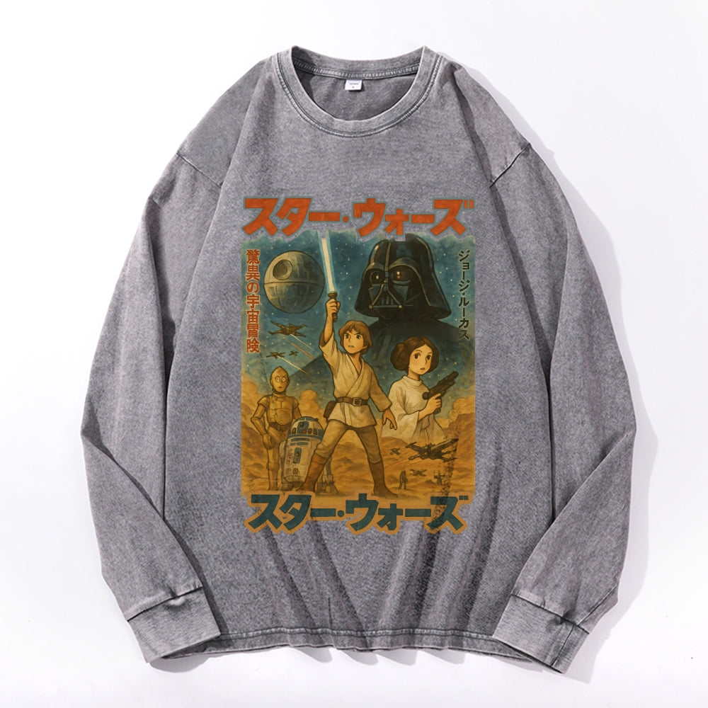 Star Wars Vintage Cotton Wash Crewneck Long-Sleeve T-Shirt