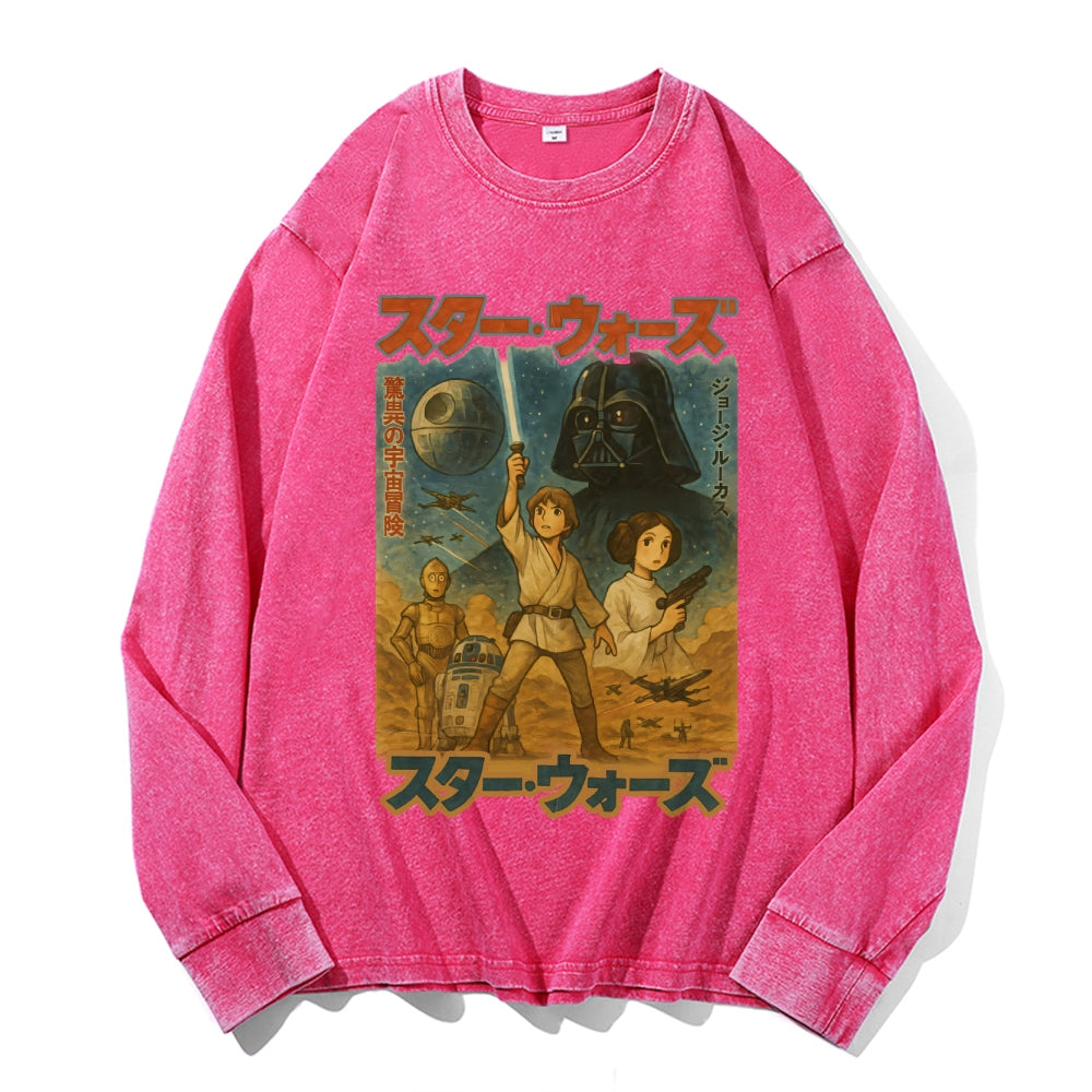 Star Wars Vintage Cotton Wash Crewneck Long-Sleeve T-Shirt
