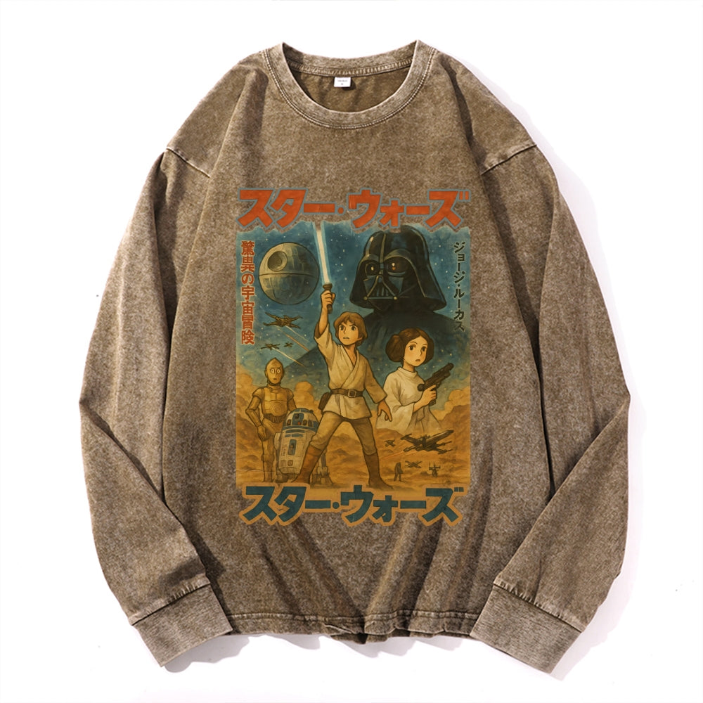 Star Wars Vintage Cotton Wash Crewneck Long-Sleeve T-Shirt