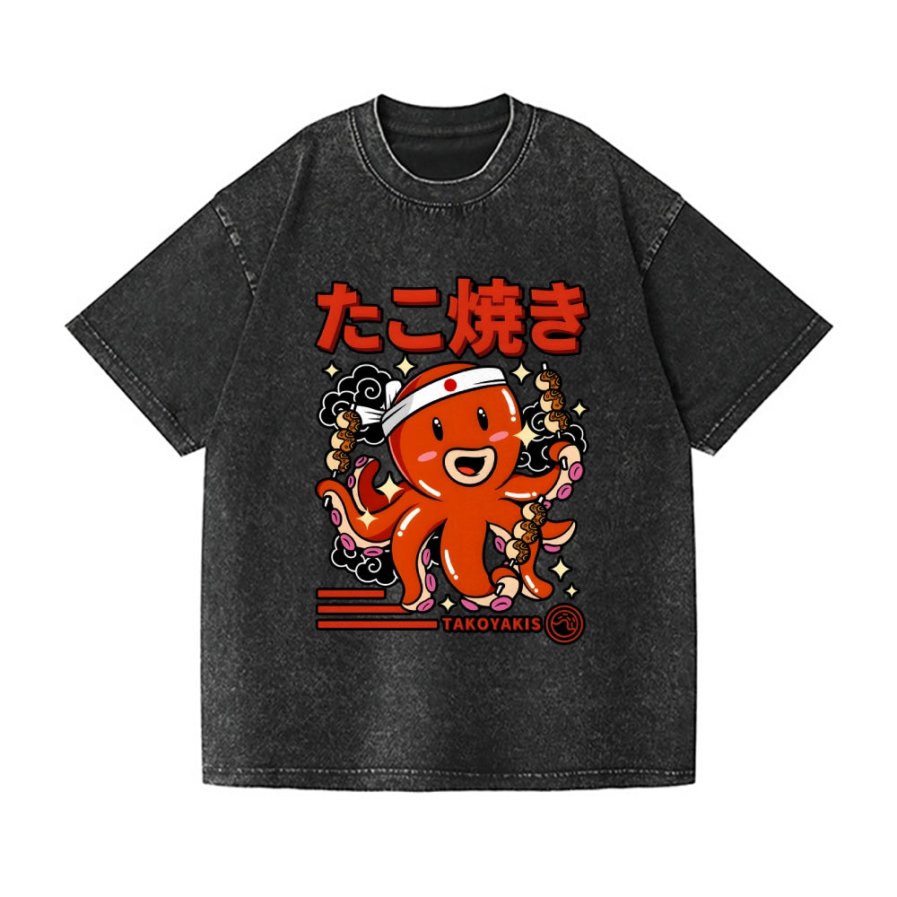 Takoyaki Vintage Wash Japanese Design T-Shirt