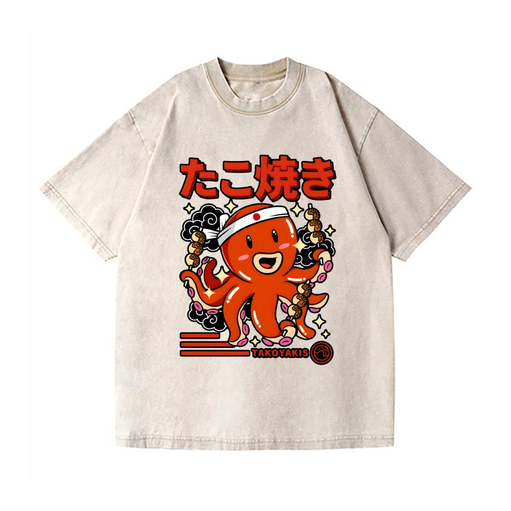 Takoyaki Vintage Wash Japanese Design T-Shirt