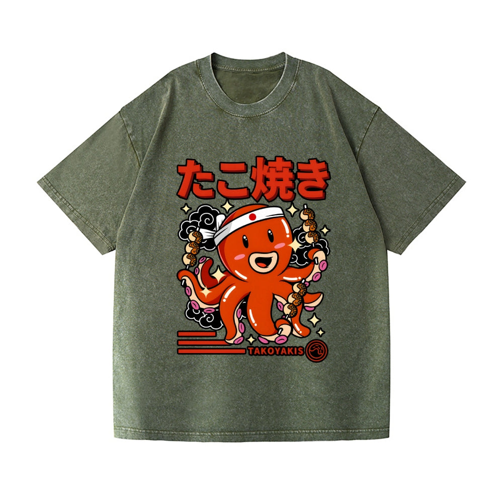 Takoyaki Vintage Wash Japanese Design T-Shirt