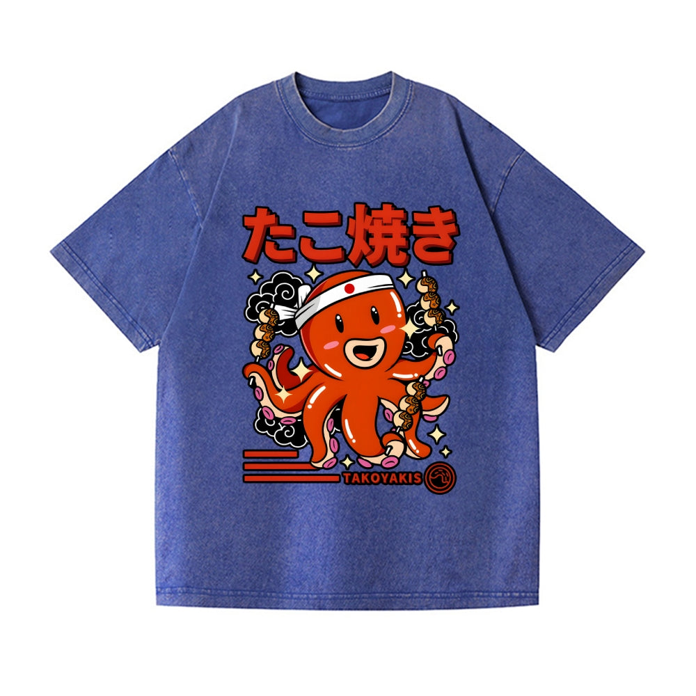 Takoyaki Vintage Wash Japanese Design T-Shirt