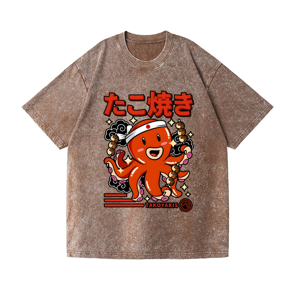 Takoyaki Vintage Wash Japanese Design T-Shirt