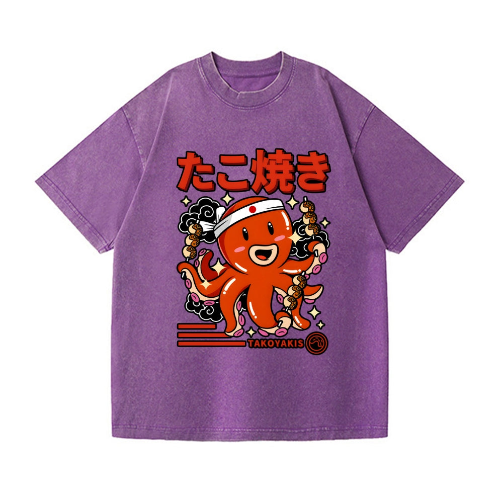 Takoyaki Vintage Wash Japanese Design T-Shirt