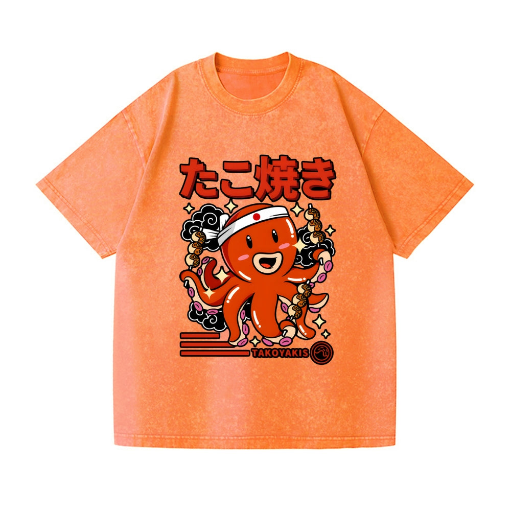 Takoyaki Vintage Wash Japanese Design T-Shirt
