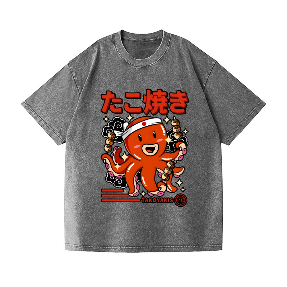 Takoyaki Vintage Wash Japanese Design T-Shirt