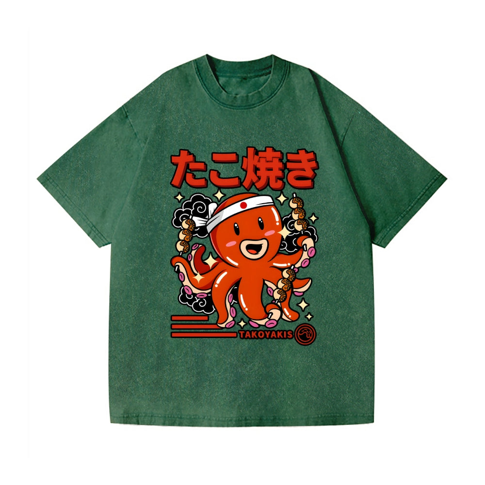 Takoyaki Vintage Wash Japanese Design T-Shirt