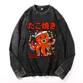 Takoyaki Vintage Cotton Wash Crewneck Long-Sleeve T-Shirt