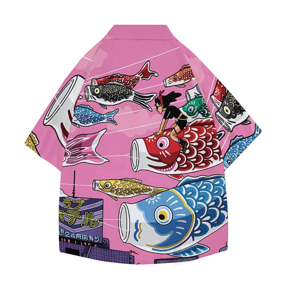 Koi Japanese Style Camp Shirt