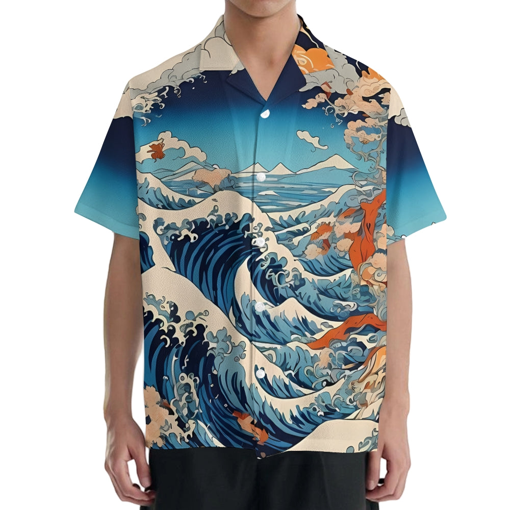 Great Wave Japanese Style Camp Shirt