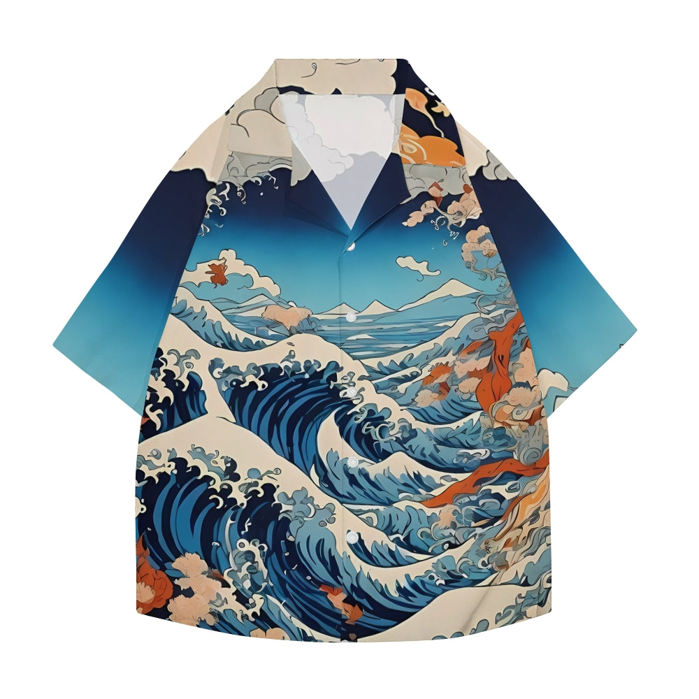 Great Wave Japanese Style Camp Shirt