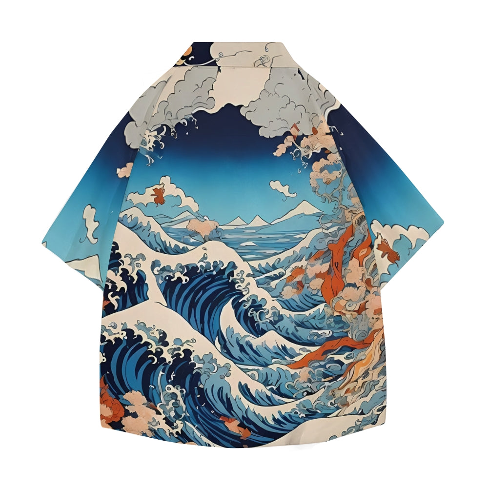 Great Wave Japanese Style Camp Shirt