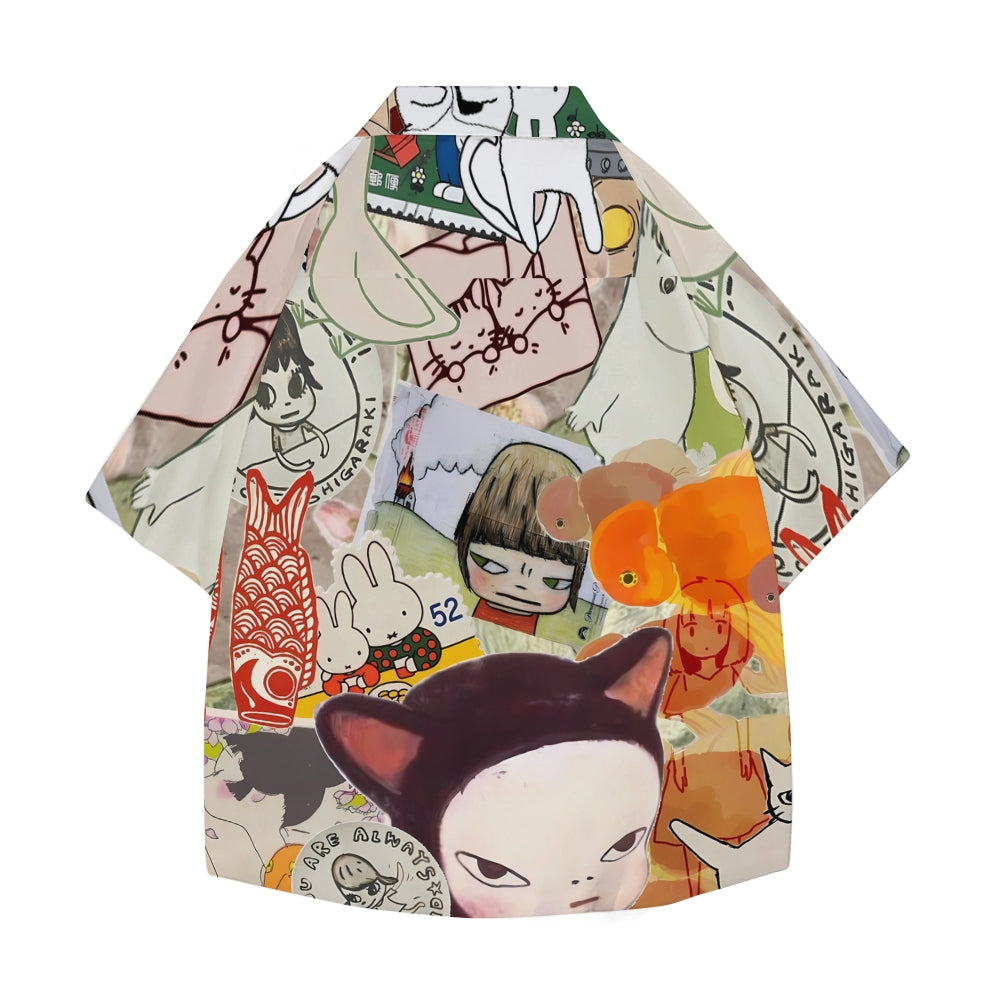 Yoshitomo Nara Japanese Style Camp Shirt