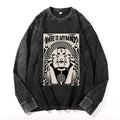 Where Is My Brain Vintage Cotton Wash Crewneck Long-Sleeve T-Shirt