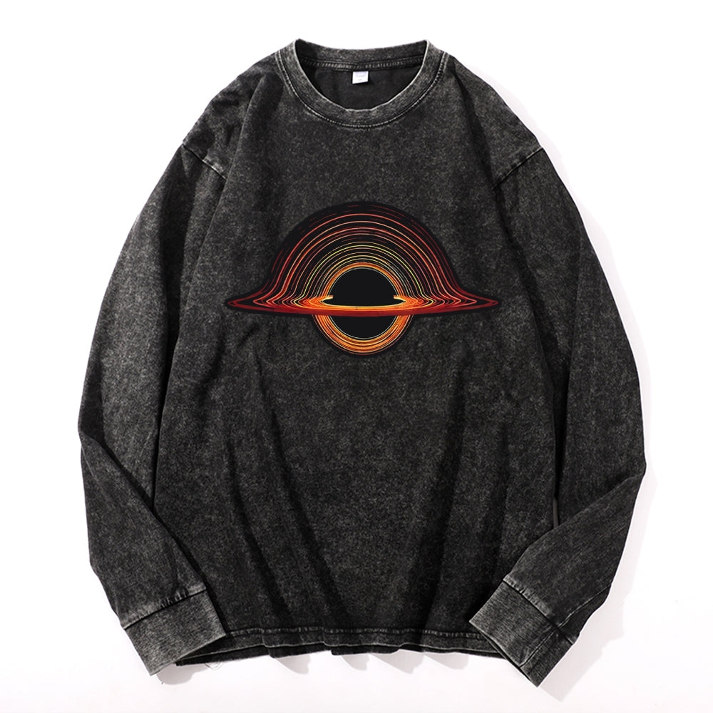 Planet Aperture Vintage Cotton Wash Crewneck Long-Sleeve T-Shirt
