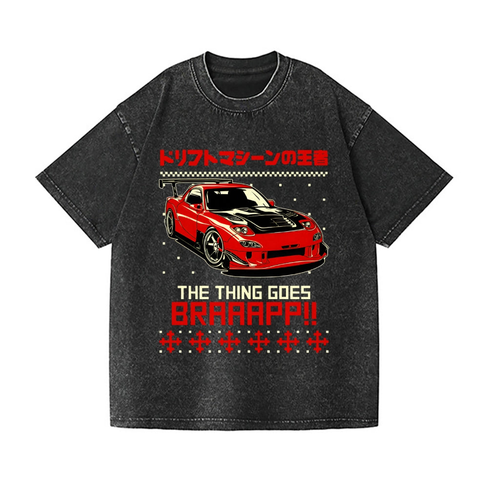 Mazda Rx7 FD Christmas Vintage Wash Japanese Design T-Shirt
