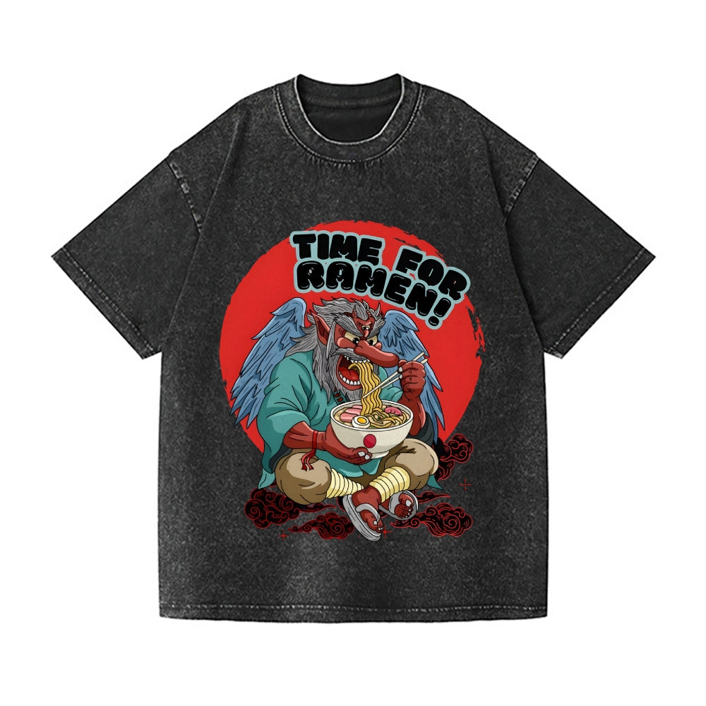 Ramen Tengu Vintage Wash Japanese Design T-Shirt