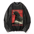 Anguish Pigeon Vintage Cotton Wash Crewneck Long-Sleeve T-Shirt